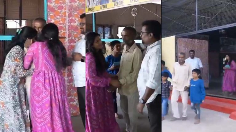 Emotional Scene: కంటతడి పెట్టించే సన్నివేశం.. తండ్రిని చూసి భావోద్వేగానికి గురైన కూతుళ్లు..