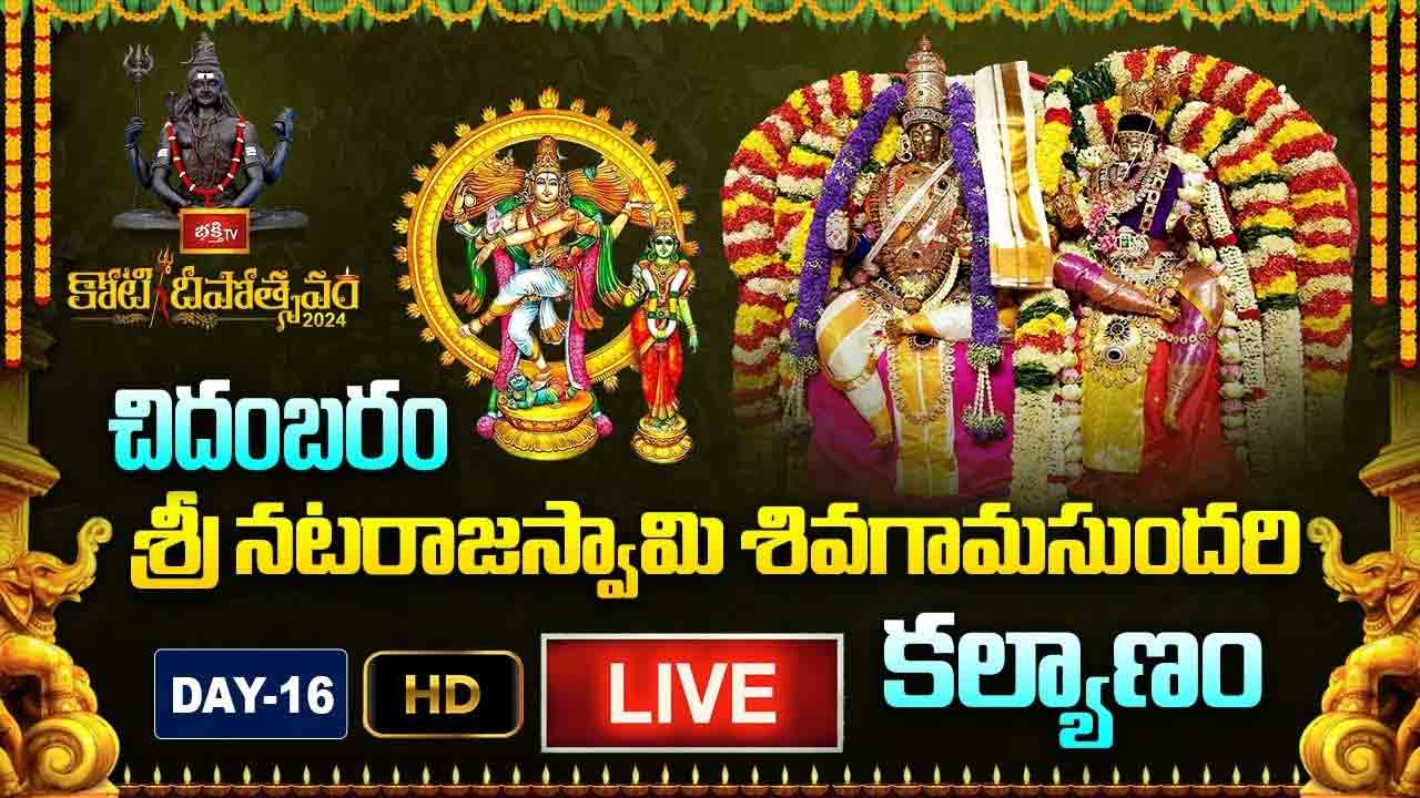 Koti Deepotsavam 2024 Day 16 LIVE: చిదంబరం శ్రీ నటరాజస్వామి శివగామసుందరి కల్యాణం..