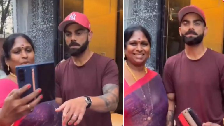 Viral Video: విరాట్‌ కోహ్లీని చూడగానే అతడి చేతిని పట్టుకుని మహిళ ఏం చేసిందో చూడండి(వీడియో)