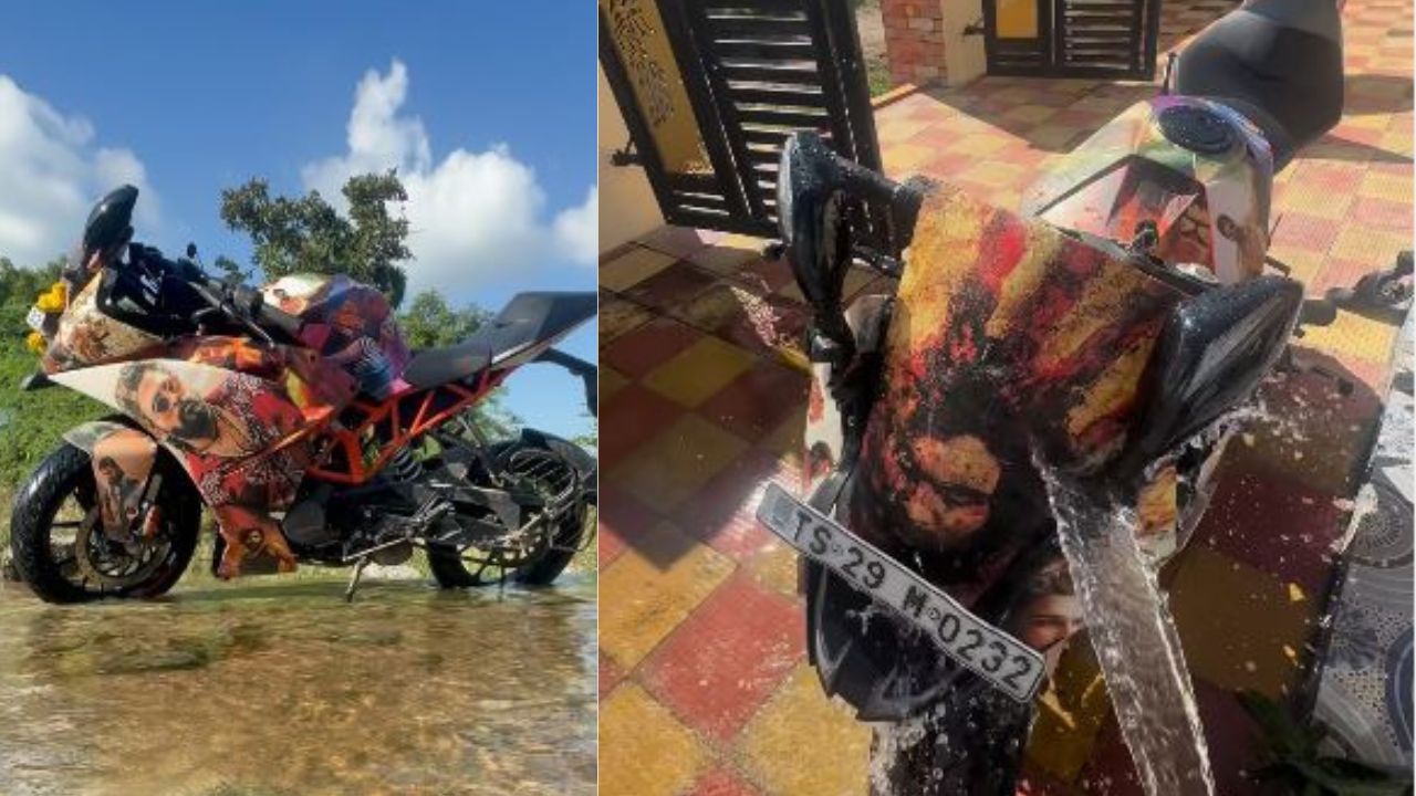 Puspa Bike: పుష్ప క్రేజ్ మాములుగా లేదుగా.. అభిమాని బైకును భలే మార్చేసాడుగా