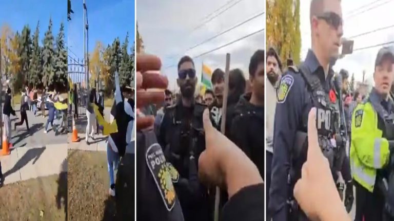 Canada Cops Beating Hindus: కెనడాలోని గుడిలో హిందువులను కొట్టిన పోలీసులు