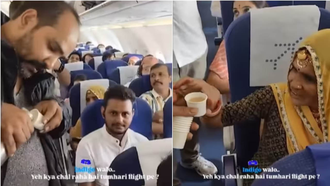 Indigo: రైలు అనుకున్నాడో ఏమో? విమానంలో తిరిగి ప్రయాణికులకు టీ అందించిన వ్యక్తి (వీడియో)