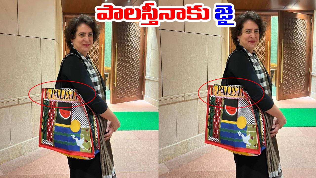 Priyanka Gandhi: పాలస్తీనాకు ప్రియాంక మద్దతు.. ప్రత్యేక బ్యాగ్‌తో హల్‌చల్