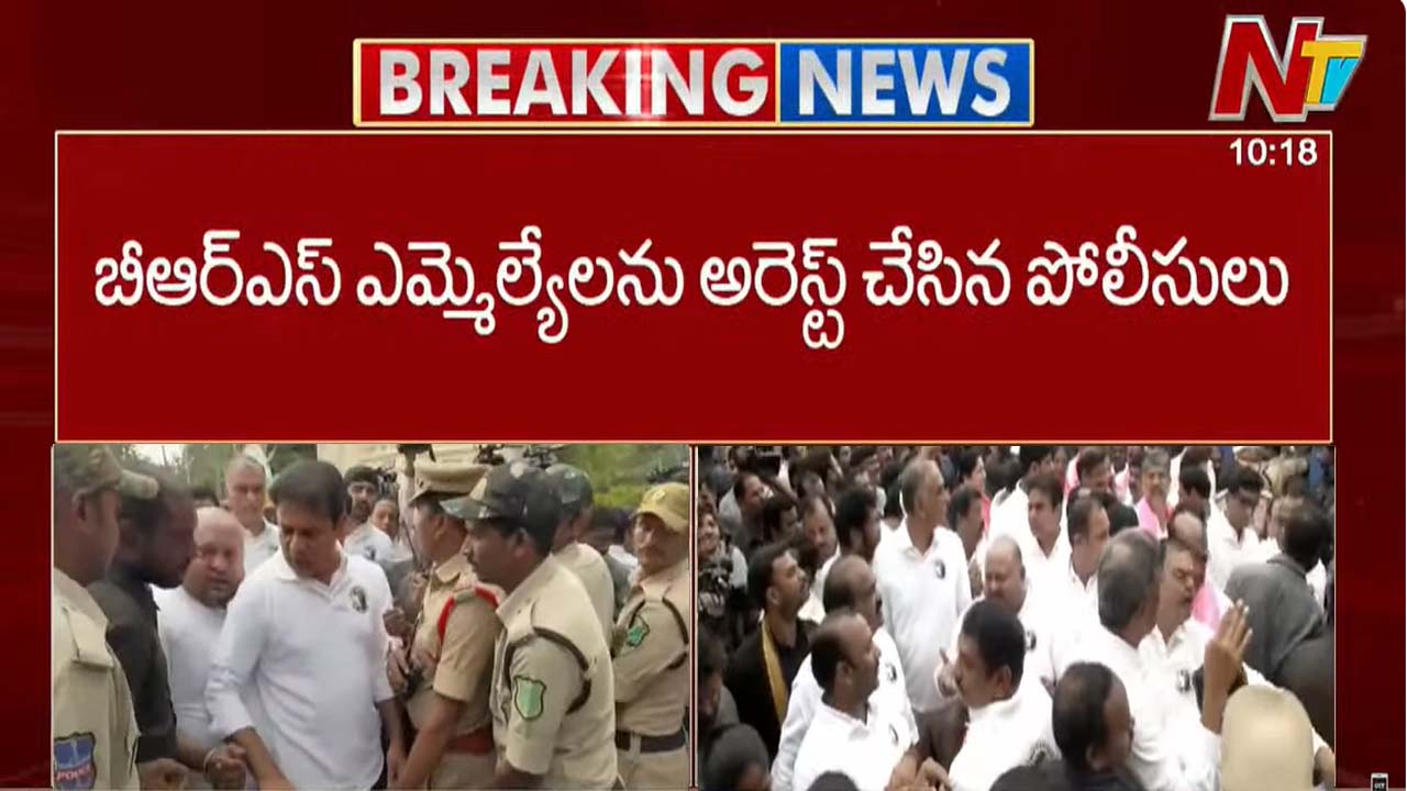 BRS Leaders Arrested: అసెంబ్లీ గేట్టు వద్ద టీషర్ట్‌ రచ్చ.. బీఆర్ఎస్‌ నేతలు అరెస్ట్‌