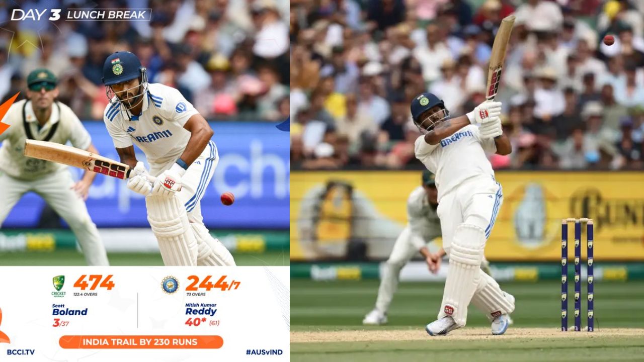 IND vs AUS: ఆదుకున్న నితీష్.. లంచ్ సమయానికి టీమిండియా 244/7
