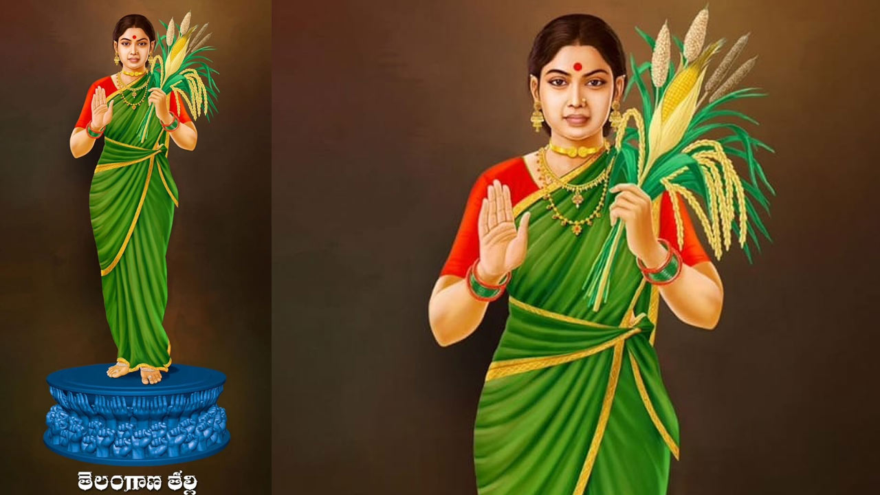 Telangana Thalli Statue : తెలంగాణ తల్లి విగ్రహ ఆవిష్కరణకు సర్వం సిద్ధం.. విగ్రహం ఫోటో చూసారా..?
