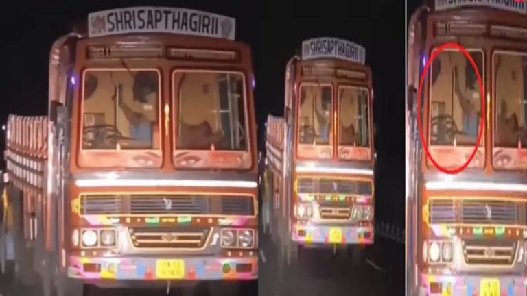 Viral Video: ఇదేక్కడి మాస్‌ రా మావా? పడుకుని కాళ్లతో  స్టీరింగ్‌ని కంట్రోల్‌ చేస్తున్న లారీ డ్రైవర్(వీడియో)