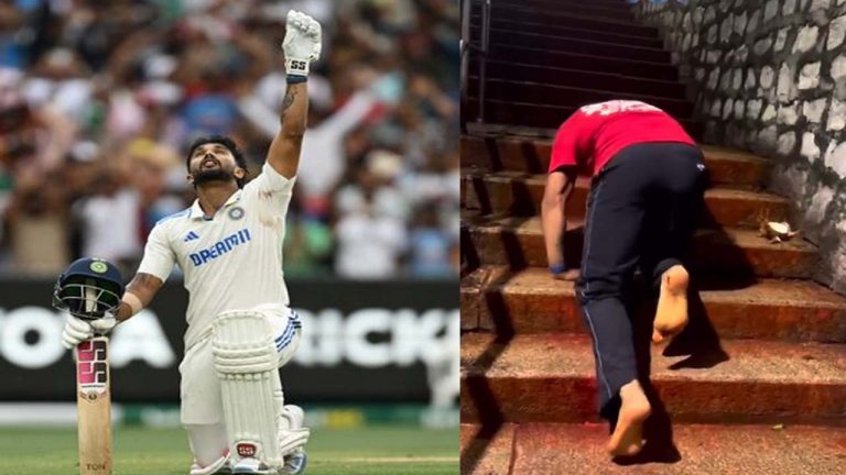 Nitish Kumar Reddy: మోకాళ్లపై తిరుమల కొండకు నితీశ్‌కుమార్ రెడ్డి..