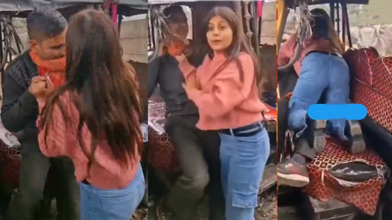 UP: డబ్బుల విషయంలో తగాదా.. ఆటో డ్రైవర్‌పై యువతి దాడి.. వీడియో వైరల్