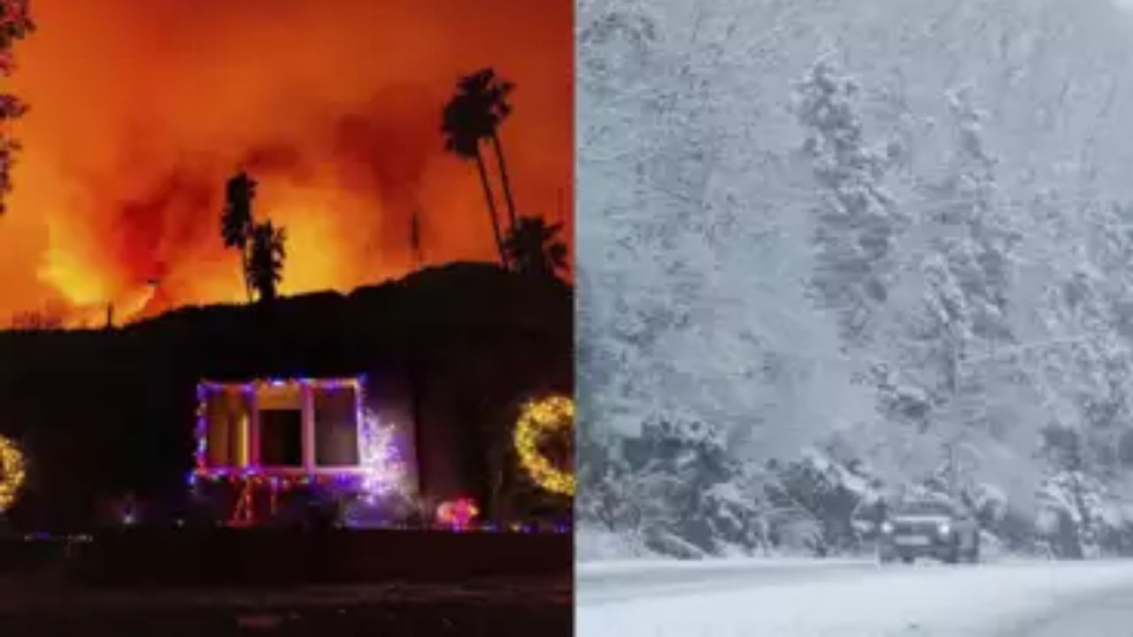 Los Angeles Fire: ఓవైపు కార్చిచ్చు.. మరోవైపు మంచుతో ఇక్కట్లు