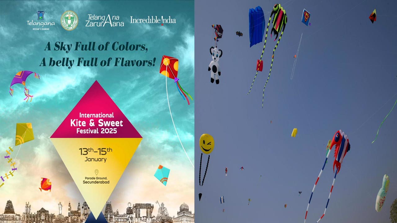 Kite Festival: హైదరాబాద్⁬లో ఘనంగా కైట్ అండ్ స్వీట్ ఫెస్టివల్..