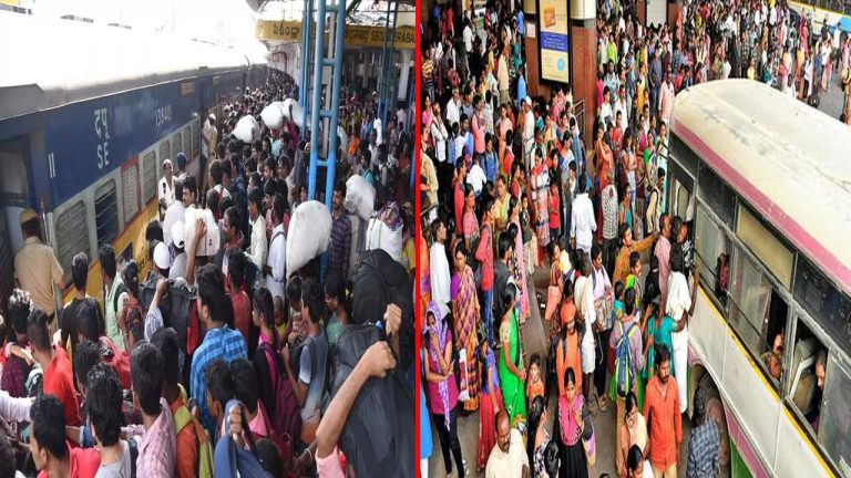 Heavy Rush: రద్దీగా మారిన బస్టాండ్లు, రైల్వే స్టేషన్లు