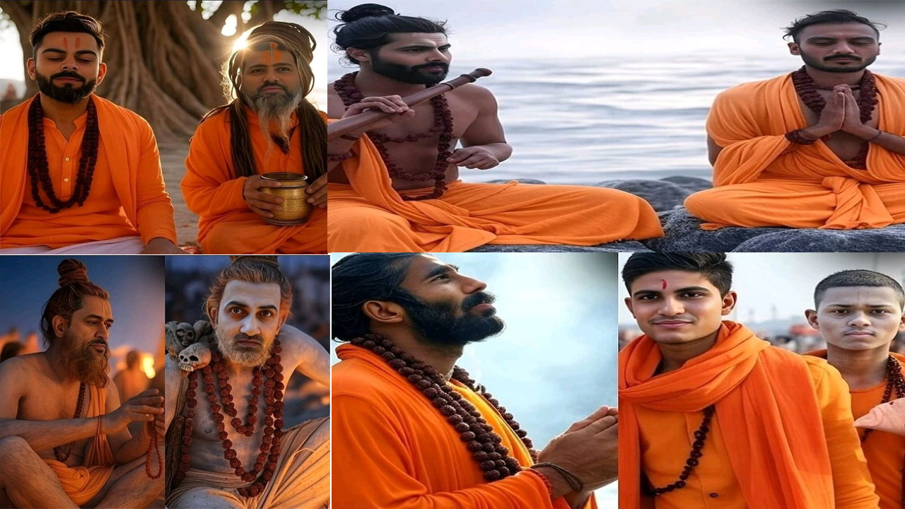 Maha Kumbh Mela 2025: మహా కుంభమేళాలో టీమిండియా ఆటగాళ్లు.. వైరల్ అవుతున్న ఏఐ ఫొటోస్