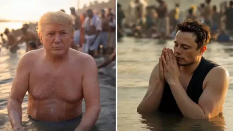 Mahakumbh 2025 : కుంభమేళాలో స్నానం చేసిన ట్రంప్, కిమ్, ఎలాన్ మస్క్.. వైరల్ అవుతున్న వీడియో