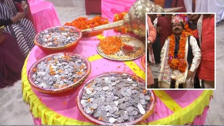 Bihar : బీహార్ బిజెపి రాష్ట్ర అధ్యక్షుడి బరువు 25 వేల 1 రూపాయి నాణేలు