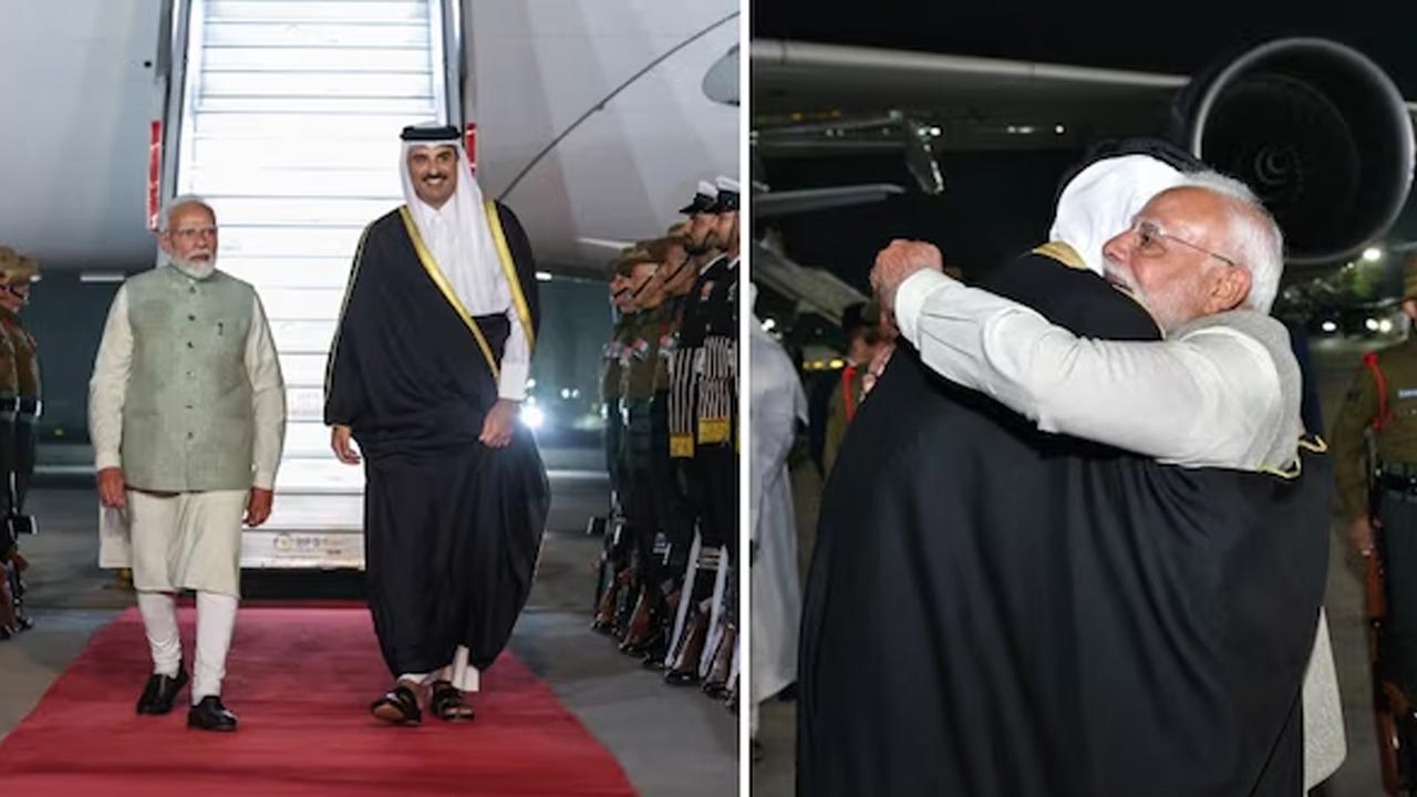 PM Modi: ఖతార్ అమీర్‌కు ఆలింగనంతో స్వాగతం పలికిన ప్రధాని మోడీ.. (వీడియో)