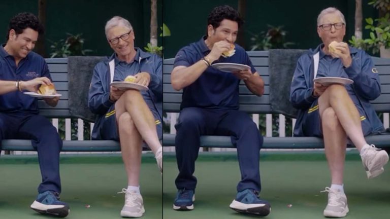 Mumbai: ఒకే బెంచ్‌పై కూర్చుని వడ పావ్ ఆస్వాదించిన బిల్‌గేట్స్-సచిన్