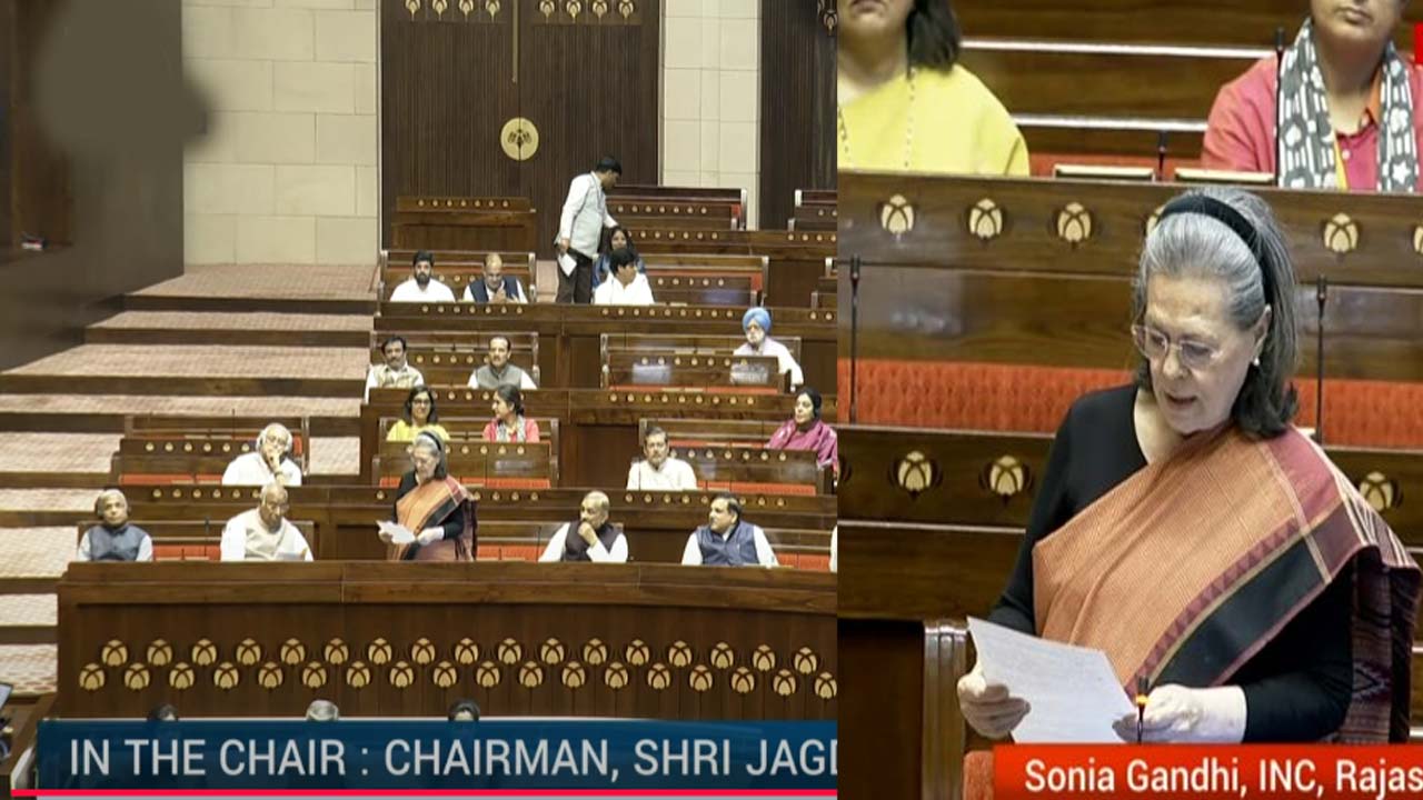 MP Sonia Gandhi speaks in Rajya Sabha on the MGNREGA Scheme