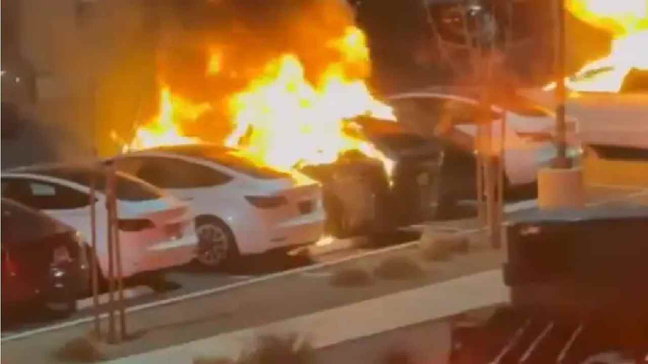 Tesla Cars Shot And Set On Fire In Las Vegas