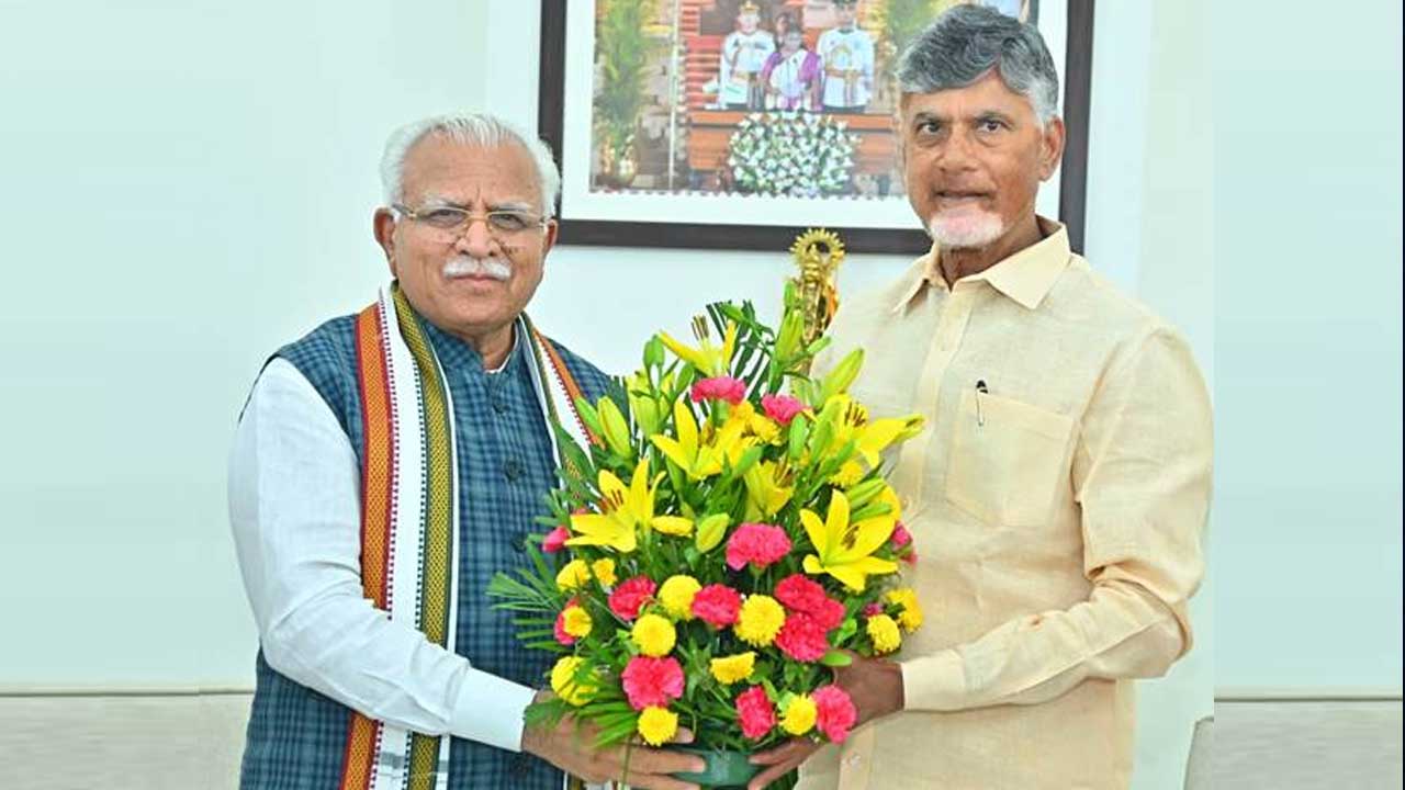CM Chandrababu: కేంద్రమంత్రి మనోహర్ లాల్ ఖట్టర్‌తో చంద్రబాబు భేటీ..