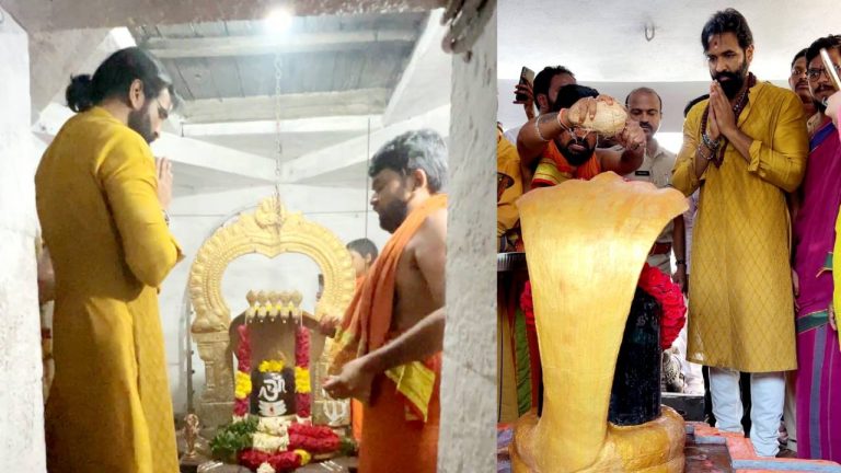 Kannappa: కన్నప్ప స్వగ్రామంలోని శివాలయాన్ని సందర్శించిన విష్ణు మంచు