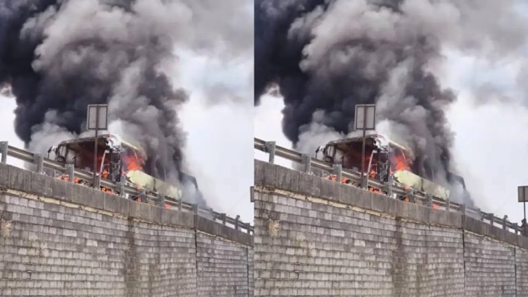 Pune: పూణె-బెంగళూరు హైవేపై వోల్వో బస్సు దగ్ధం.. ప్రాణభయంతో దూకేసిన ప్రయాణికులు