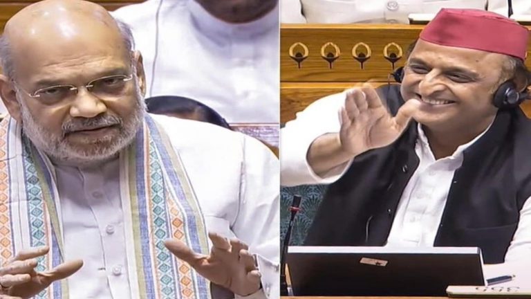 Amit Shah: అఖిలేష్ యాదవ్ ప్రశ్నకు అమిత్ షా ఫన్నీ సమాధానం.. నవ్వులే నవ్వులు(వీడియో)