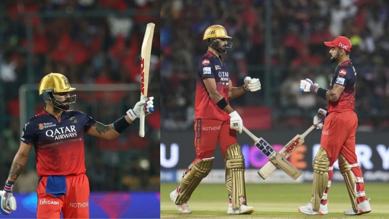 RCB vs RR: హాఫ్ సెంచరీలతో కదం తొక్కిన కోహ్లీ, పడిక్కల్.. ఆర్ఆర్ ముందు భారీ టార్గెట్
