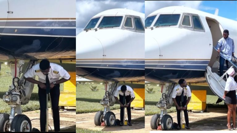 Viral Video: ఇదేందయ్యా ఇది.. సైకిల్ పంప్‌తో విమానం టైరుకు గాలి నింపడం ఏంటయ్యా!