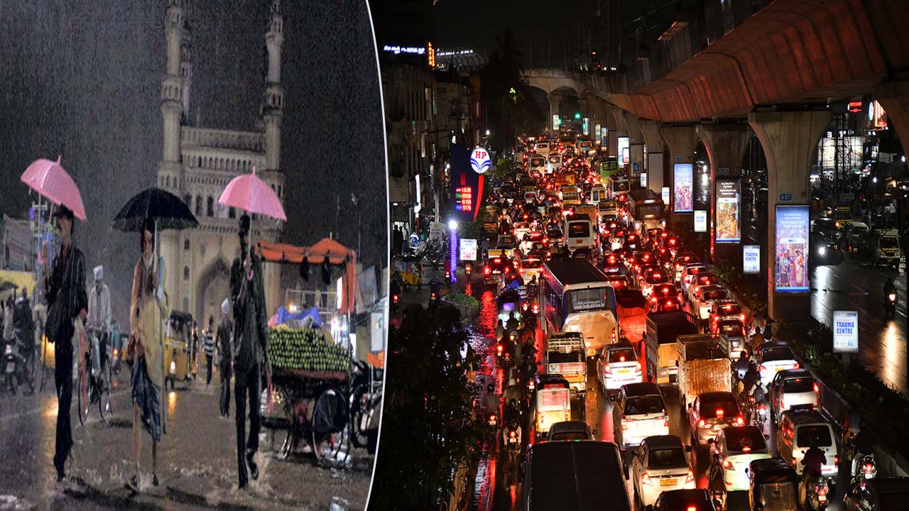 Heavy Rains: హైదరాబాద్‌లో వర్షం.. భారీగా ట్రాఫిక్ జామ్..