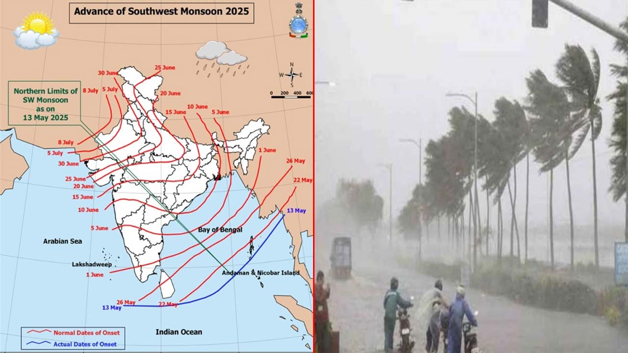 Southwest Monsoon: అండమాన్ నికోబార్ తీరాన్ని తాకిన నైరుతి రుతుపవనాలు..