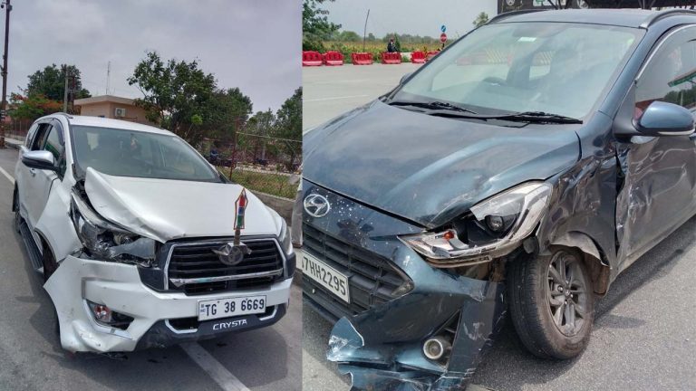 MLA Vakiti Srihari: మక్తల్ ఎమ్మెల్యే వాహనానికి ప్రమాదం.. ఇన్నోవా వాహనాన్ని ఢీకొన్న ఐ20 కార్