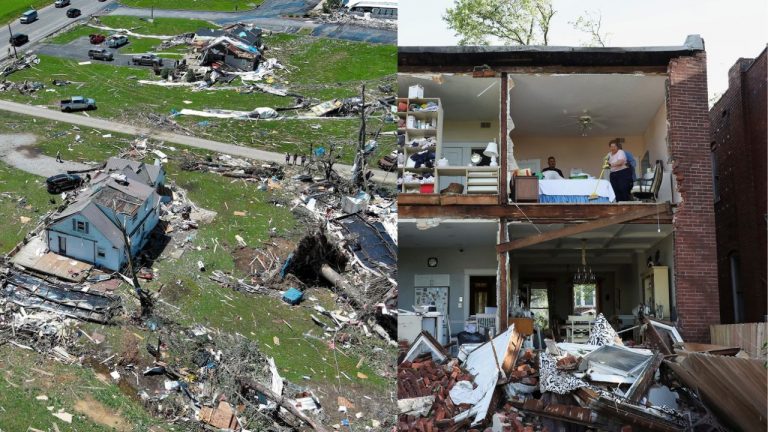 Storms Hit US: తుఫాన్ దెబ్బకు అమెరికా విలవిల.. 25 మంది మృతి..!