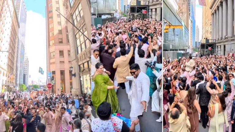 US: పెళ్లి ఊరేగింపులో చిందులేసిన భారతీయులు.. వీడియో వైరల్