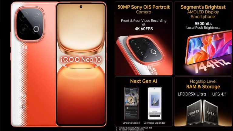 iQOO Neo 10: 50MP కెమెరా, 6.78 అంగుళాల డిస్‌ప్లే, ఉచితంగా TWS 1e ఇయర్‌బడ్స్ తో  iQOO నియో 10 లాంచ్..!