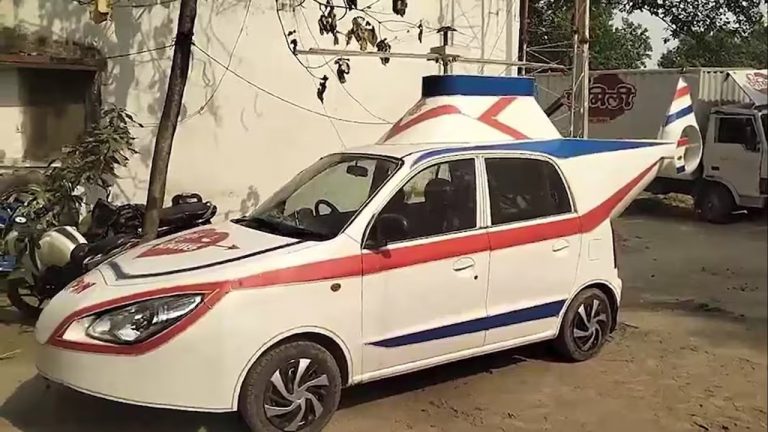 UP : కారును హెలికాప్టర్ చేసేశాడు.. పోలీసులు దాన్ని ఏం చేశారంటే..? (వీడియో)