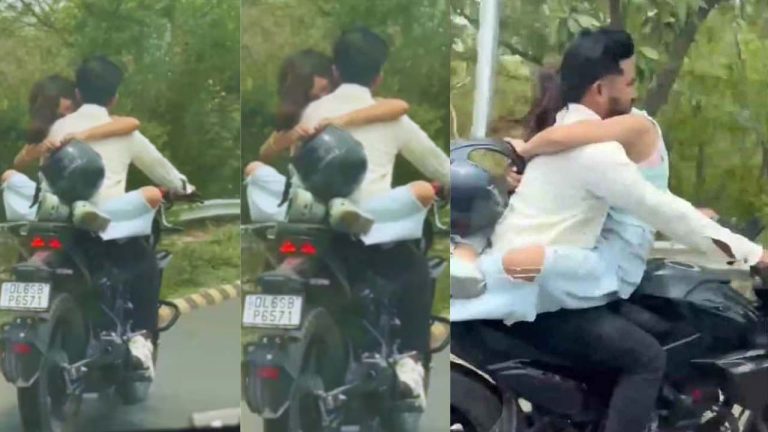 Noida: నువ్వు ఎల్తావా మావ?.. రన్నింగ్ బైక్ పై లవర్స్ రొమాన్స్..  ఏకంగా రూ. 53,500 ఫైన్