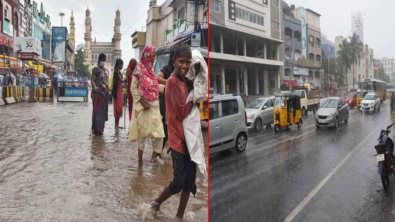 Heavy Rain: హైదరాబాద్⁬లో మొదలైన వర్షం.. ఈ ప్రాంతాల్లో భారీగా ట్రాఫిక్ జామ్