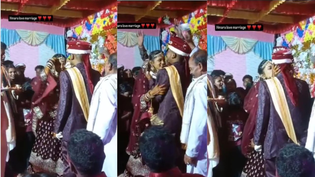 Viral Video: పెళ్లిమండపం పైనే కాబోయేవాడికి ముద్దుల వర్షం కురిపించిన పెళ్లి కూతురు..!