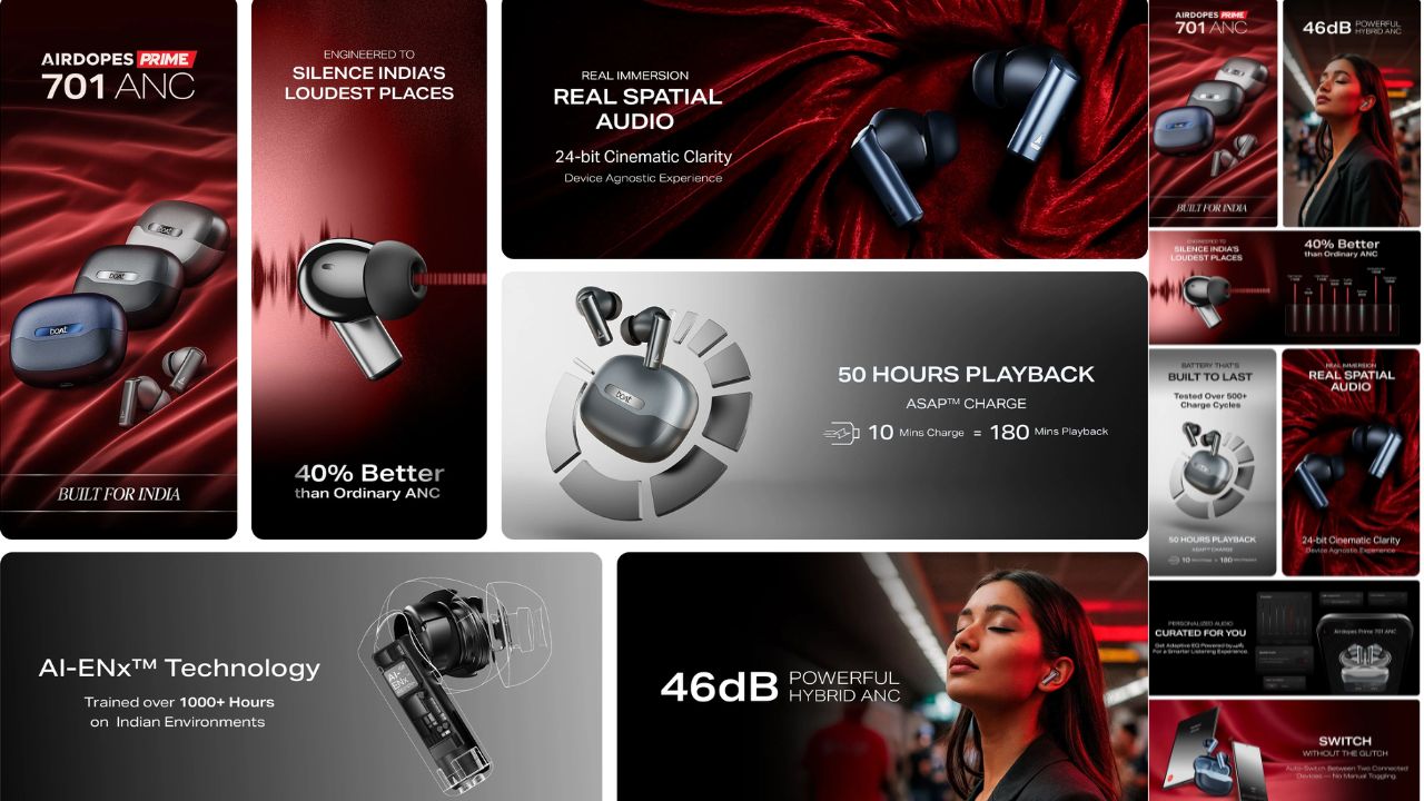 boAt Airdopes Prime 701 ANC: 50 గంటల ప్లేబ్యాక్‌, 46dB నాయిస్ క్యాన్సిలేషన్ తో వచ్చేసిన కొత్త ఇయర్‌బడ్స్..!