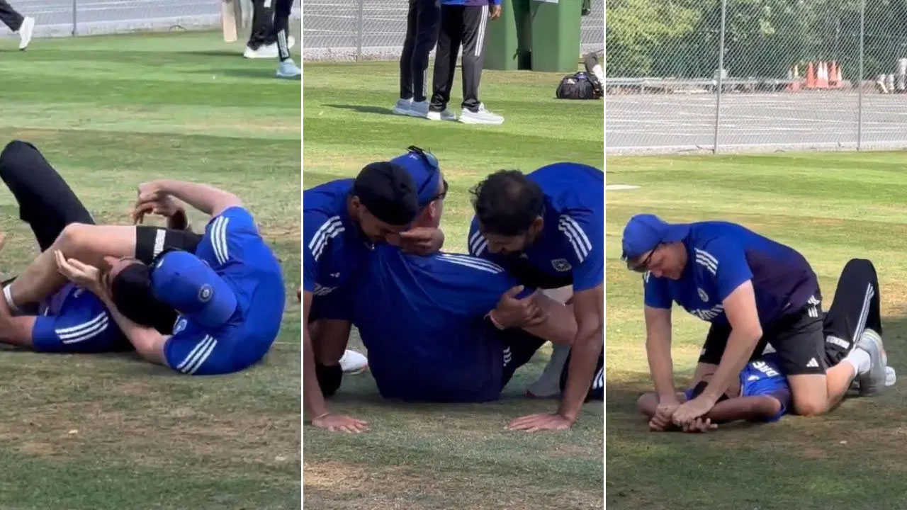 Viral Video: ప్రాక్టీస్ సెషన్‌లో WWE.. బౌలింగ్ కోచ్‌తో కుస్తీ పడిన టీమిండియా బౌలర్లు..