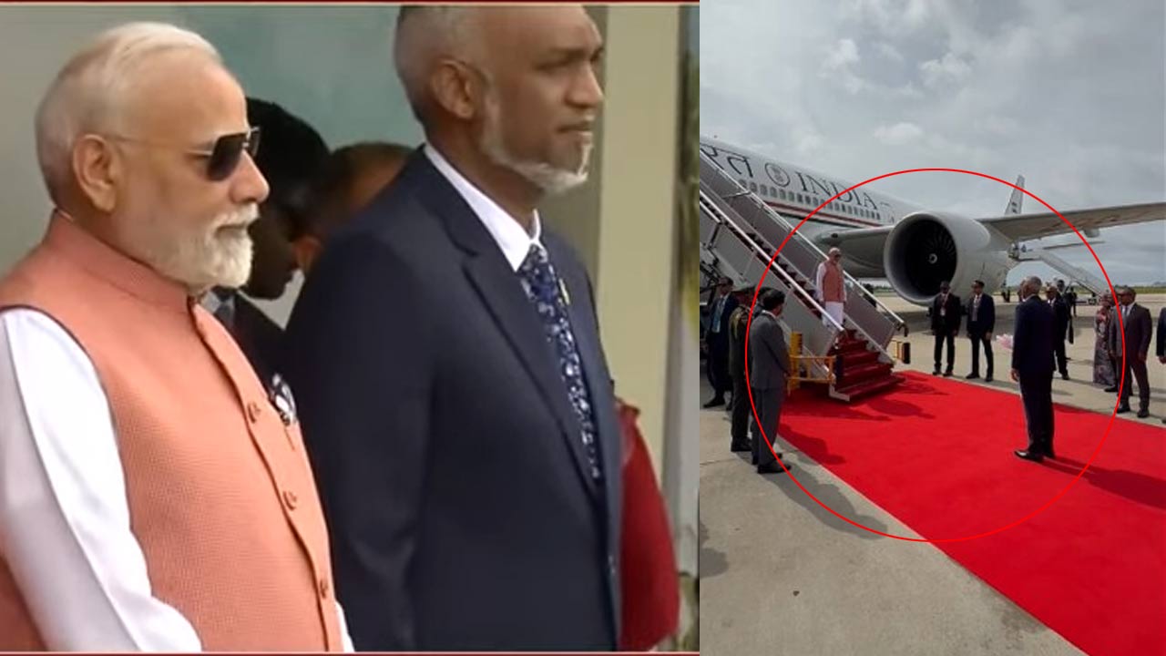 PM Modi: మాల్దీవులు చేరుకున్న మోడీ.. స్వయంగా స్వాగతం పలికిన ముయిజ్జు
