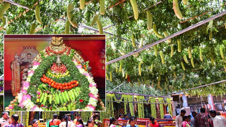 Shakambari Utsav: రెండో రోజు శాకంబరీ దేవి ఉత్సవాలు.. ఇంద్రకీలాద్రిపై అమ్మకారికి కూరగాయలు సమర్పిస్తున్న భక్తులు