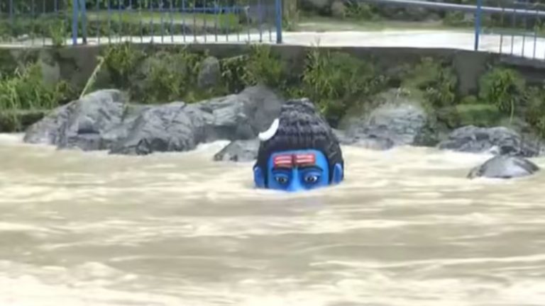 Uttarakhand: ఉత్తరాఖండ్‌లో వరద ఉద్ధృతి.. మునిగిన 15 అడుగుల శివుడి విగ్రహం..(వీడియో)
