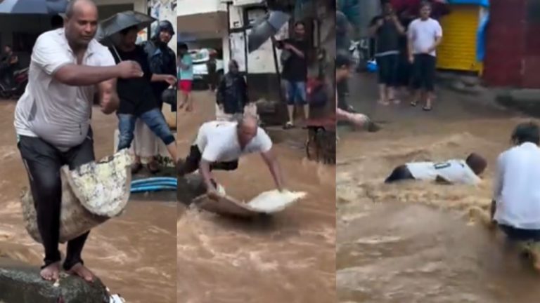 Chilling In Rain: అబ్బా.. ఏమన్నా ఎంజాయ్ చేస్తున్నావా భయ్యా వర్షం నీటిలో.. వీడియో వైరల్