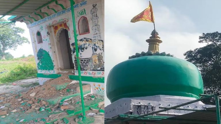 MP: టెన్షన్‌.. టెన్షన్.. దర్గాపై హిందూ జెండా ఎగరేసిన దుండగులు..