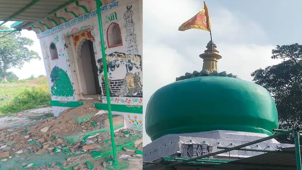 MP: టెన్షన్‌.. టెన్షన్.. దర్గాపై హిందూ జెండా ఎగరేసిన దుండగులు..