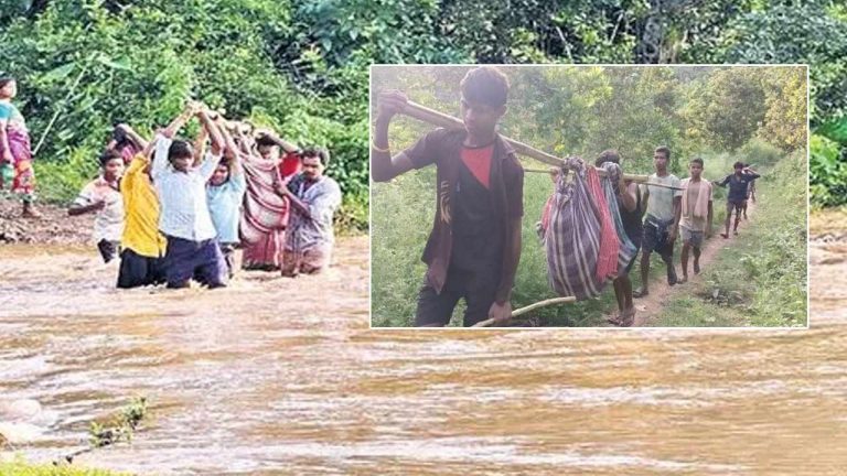 Pregnant Woman in Dolly: ప్రసవానికి ఎన్ని కష్టాలు..! వర్షంలో కిలోమీటర్ నడక, 4 కిలో మీటర్లు డోలీలో..