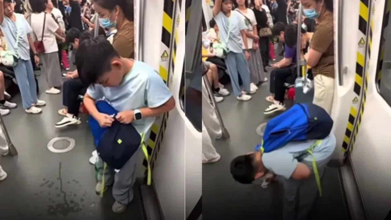 Viral Incident : మెట్రోలో చిన్నోడి పనితో అందరికీ షాక్