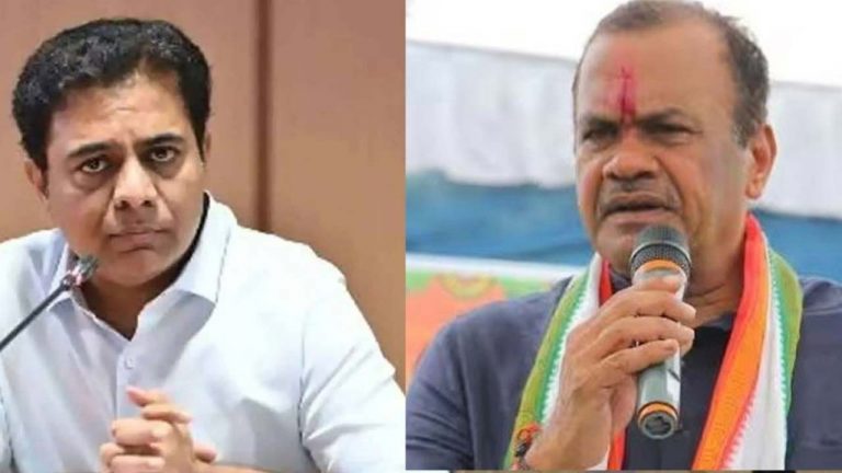 Komati Reddy Venkat Reddy: కేటీఆర్ పై మంత్రి కోమటి రెడ్డి ఫైర్.. మా పార్టీ గురించి నీ తండ్రిని అడుగు అంటూ..